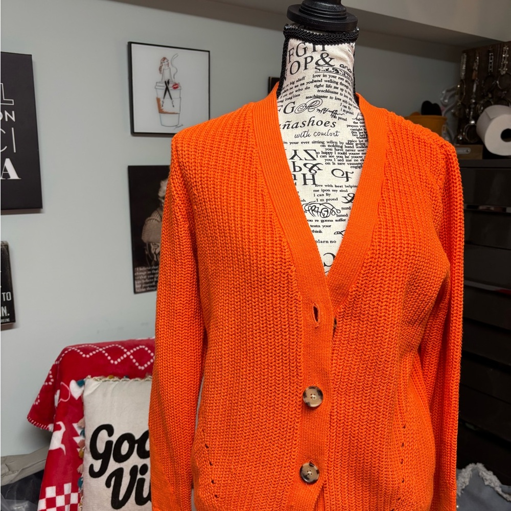 LOFT Bold Orange Knit Top
